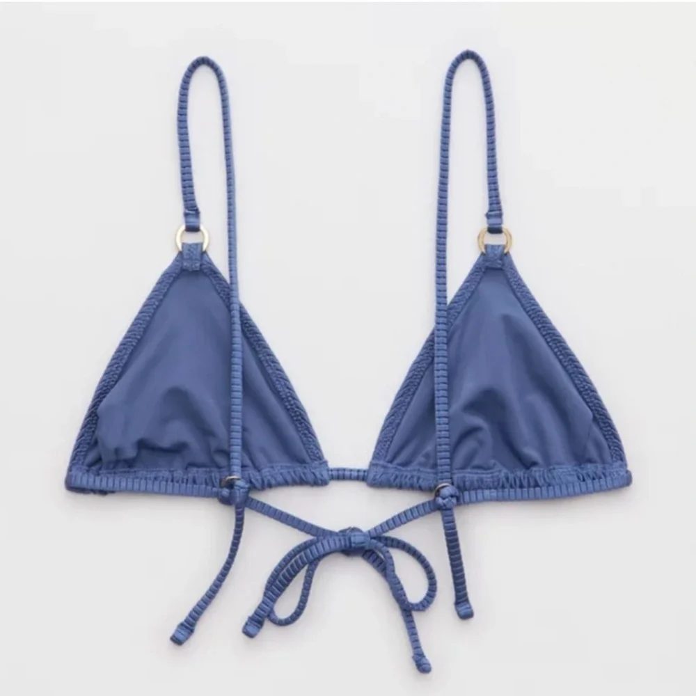 Aerie Bikini Set, Shine Rib Triangle String Tie Bikini Top and Bottoms